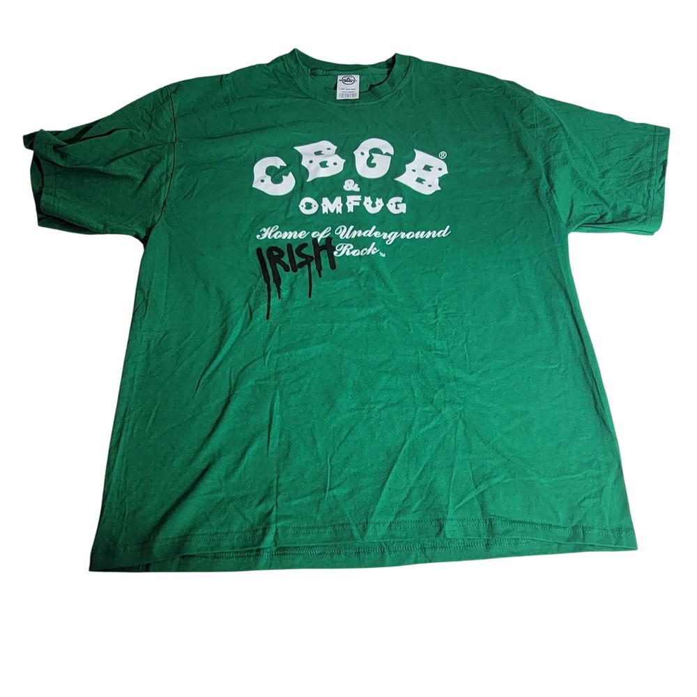 CBGB OMFUG Irish Underground Rock Graphic T-Shirt Green Mens XL Delta Magnum